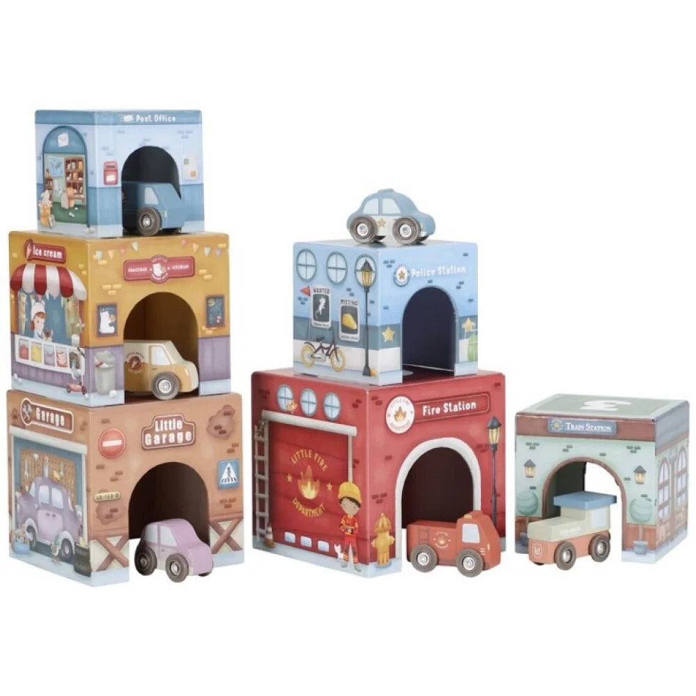 Little Dutch Torre encajable ciudad con coches