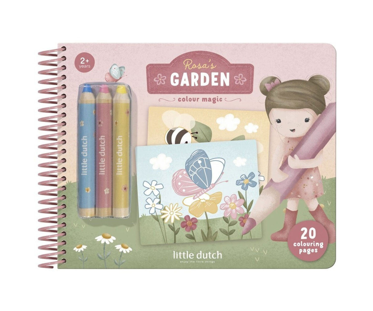Little Dutch Libro mágico para colorear Jardín de Rosa