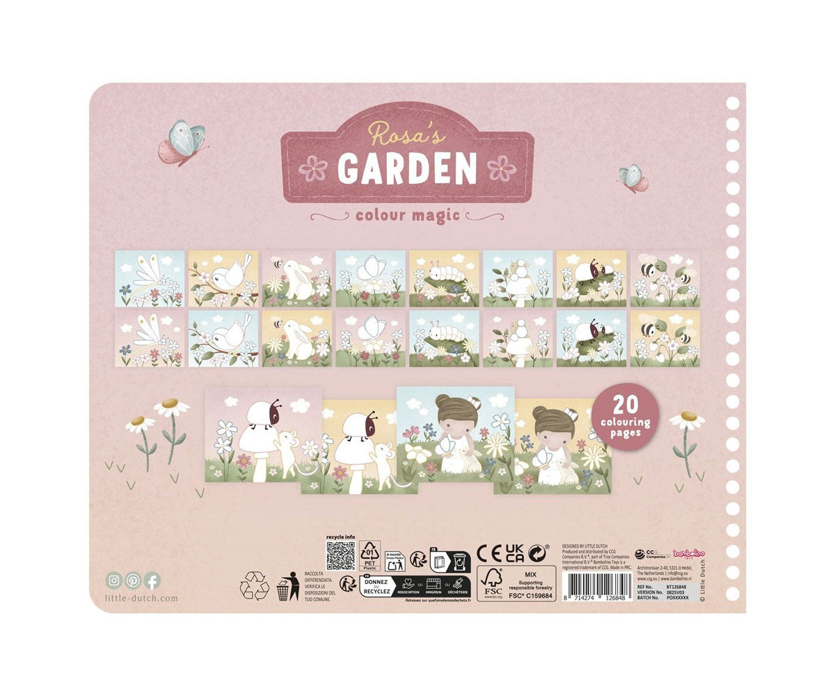 Little Dutch Libro mágico para colorear Jardín de Rosa