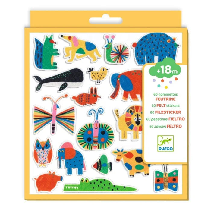 Djeco Pegatinas de fieltro Animales