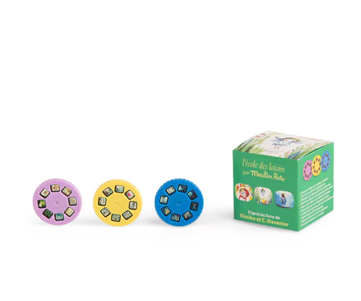 Moulin Roty caja de 3 discos de historias para lámpara “Minusculette”