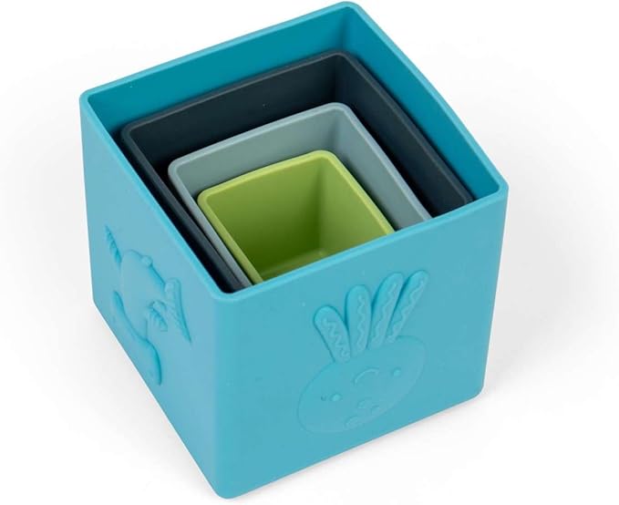 Bigjigs Toys Set 4 Cubos apilables Animales Marinos
