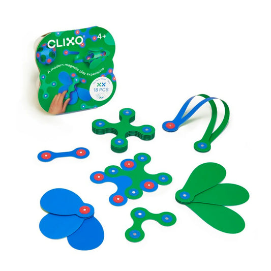 Clixo Itsy Pack Verde y azul 18 piezas