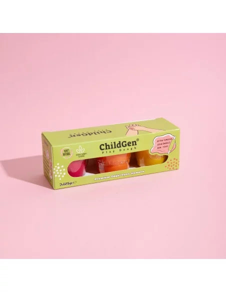 ChildGen Pack 3 Tarros de Plastilina Amarillo, rosa y naranja