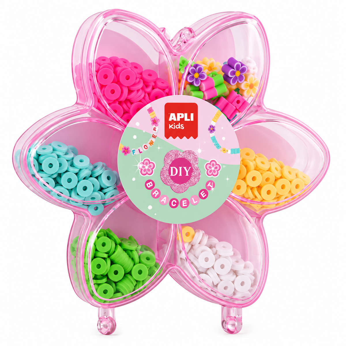 Kit cuentas flores para crear pulseras - Apli kids