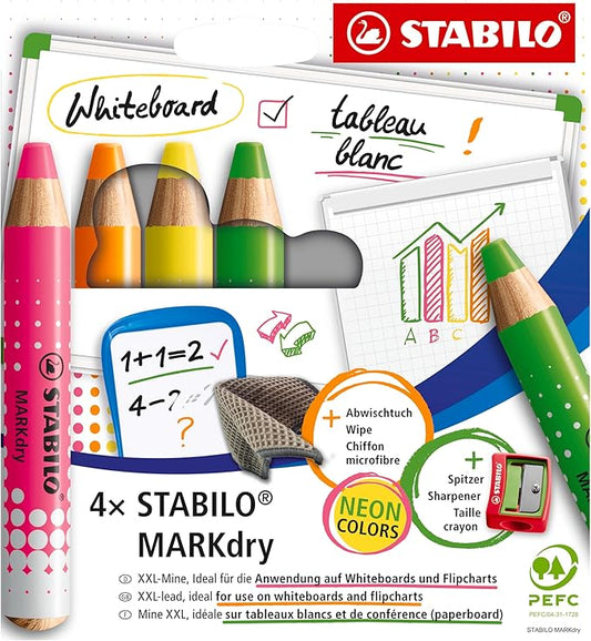Stabilo Marcadores de pizarra blanca colores neón