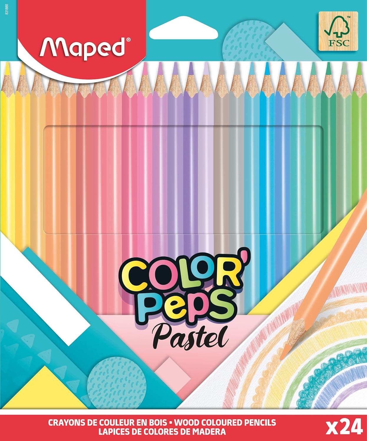 Maped 24 lápices color pastel