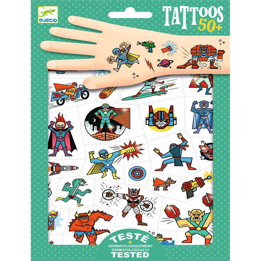 Tatuajes temporales Héroes vs. Villanos - Djeco