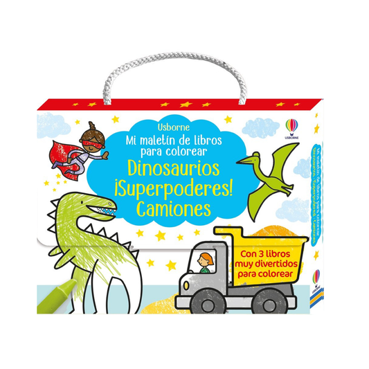 Mi maletín de actividades Dinosaurios, superpoderes y camiones