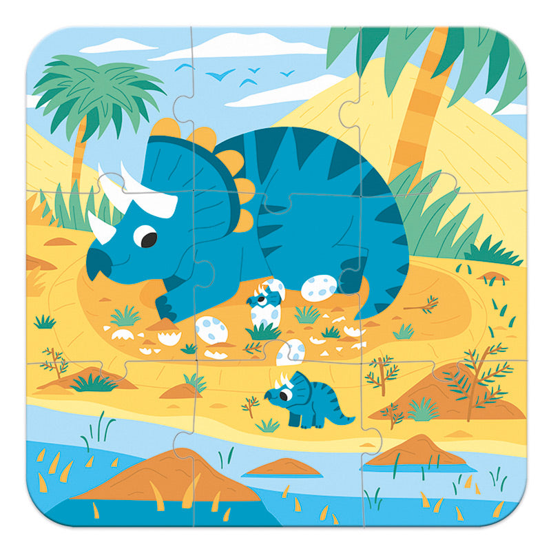 Janod Puzzle evolutivo 4 en 1 Dinosaurios
