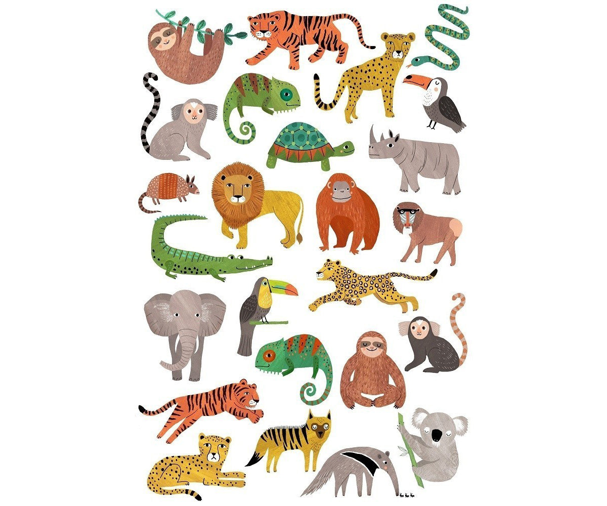Petit Monkey Tatuajes temporales Animales de la jungla