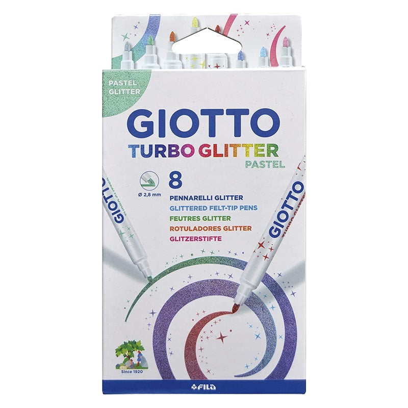 Giotto turbo glitter pastel 8 rotuladores