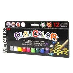 Playcolor One Temperas sólidas 12 colores metalizados