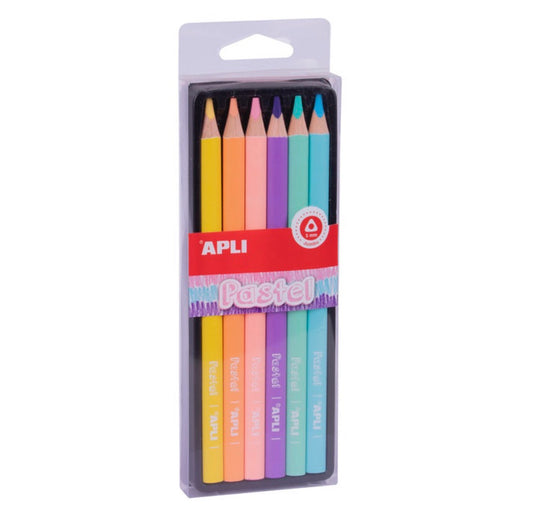 Lápices Jumbo pastel triangular 6 colores