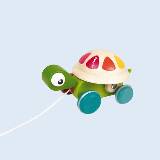 Janod Tortuga sonajero arrastre Colores vivos