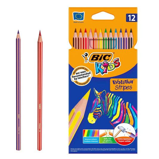 Bic kids 12 colores Evolution Stripes