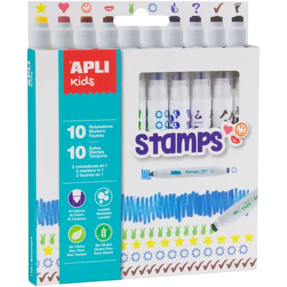 Rotuladores Apli kids Stamps 10 colores