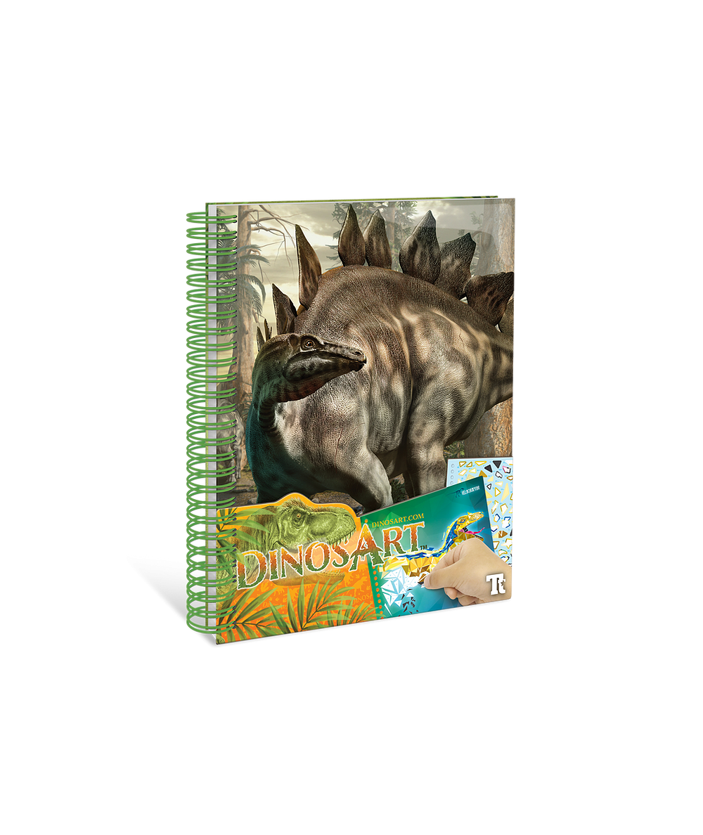 Libro creativo de pegatinas por números Dinosart