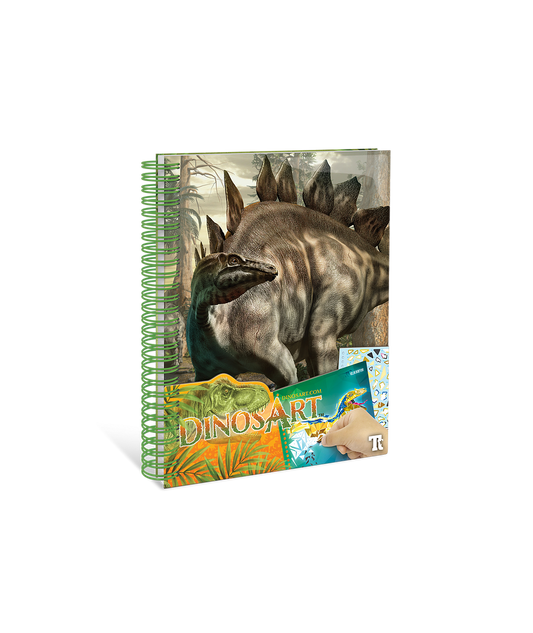 Libro creativo de pegatinas por números Dinosart