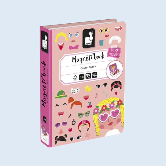 Janod Magneti Book Crazy Face Rosa